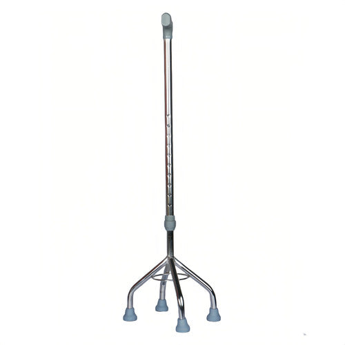 Baston De 4 Patas 4 Apoyos Aluminio Base Alta Premium Gris